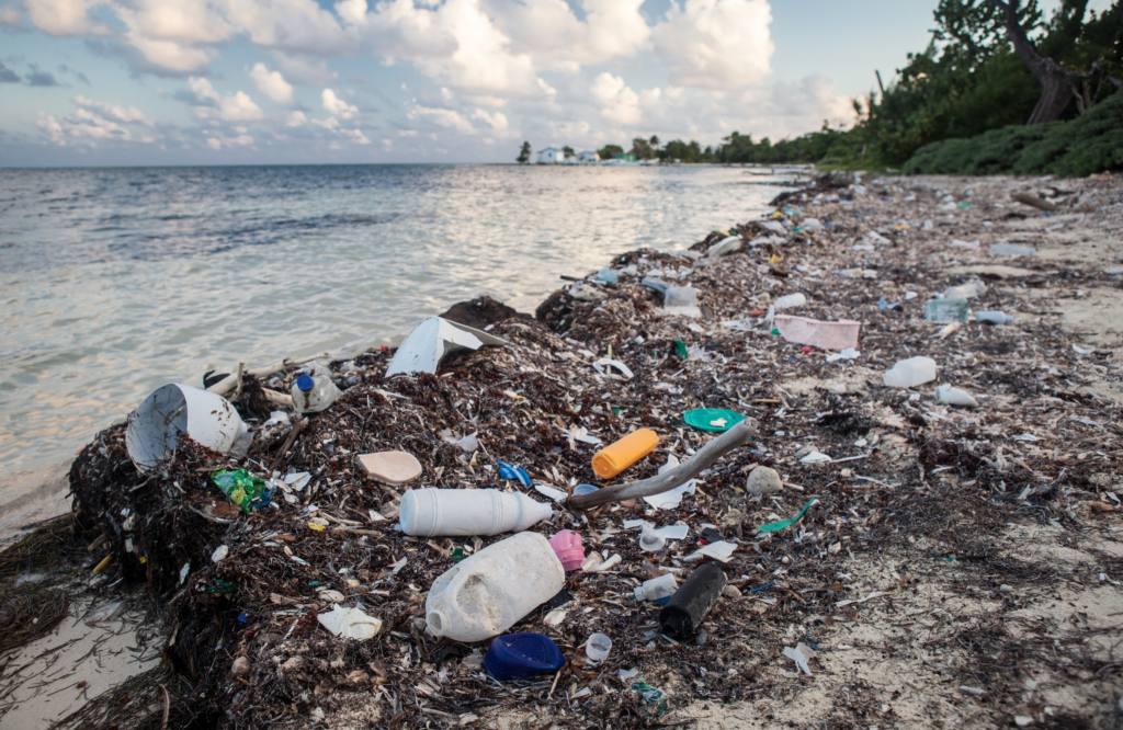 Discarded plastic washed up on a beach can be prevented with advanced recycling methods