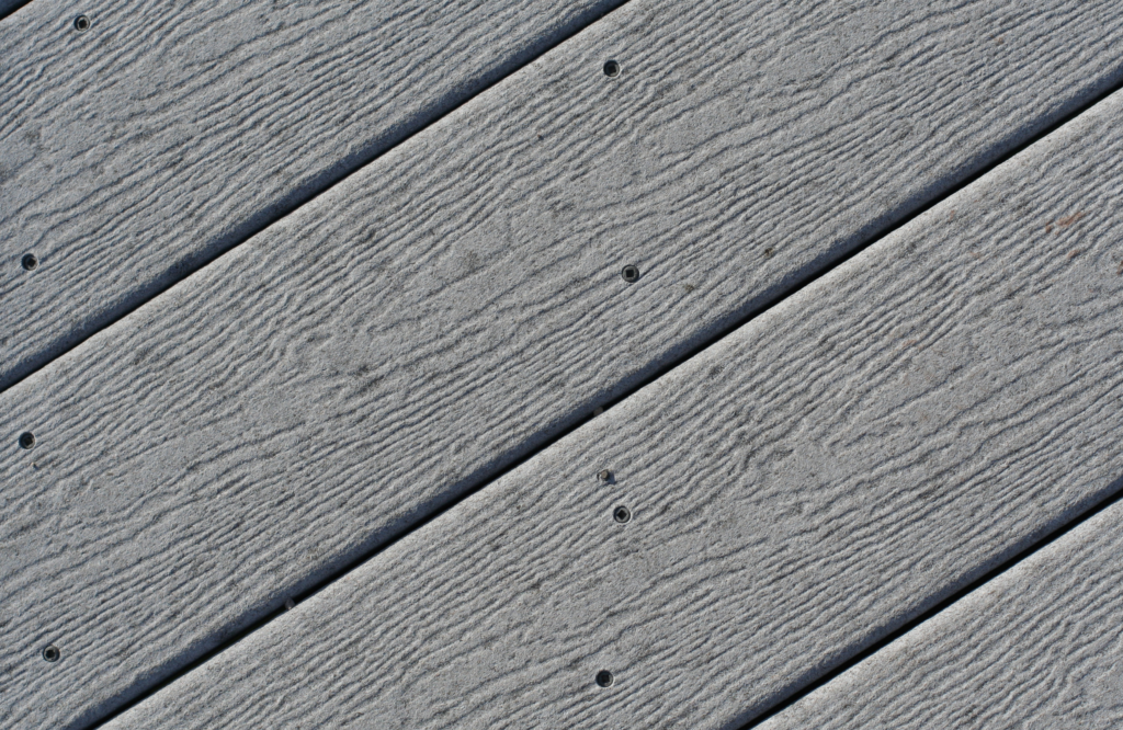 Decking boards made of recycled plastic bottles
